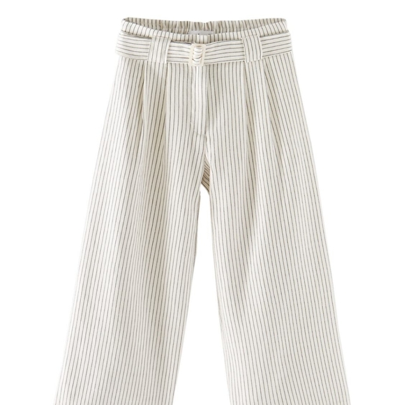 Zara Other - ZARA Striped Pants with Buckle